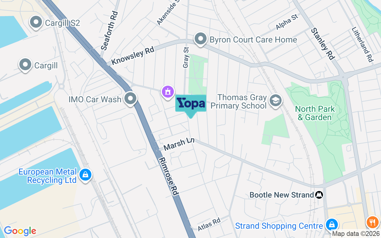 Map showing the location of L20 4JL