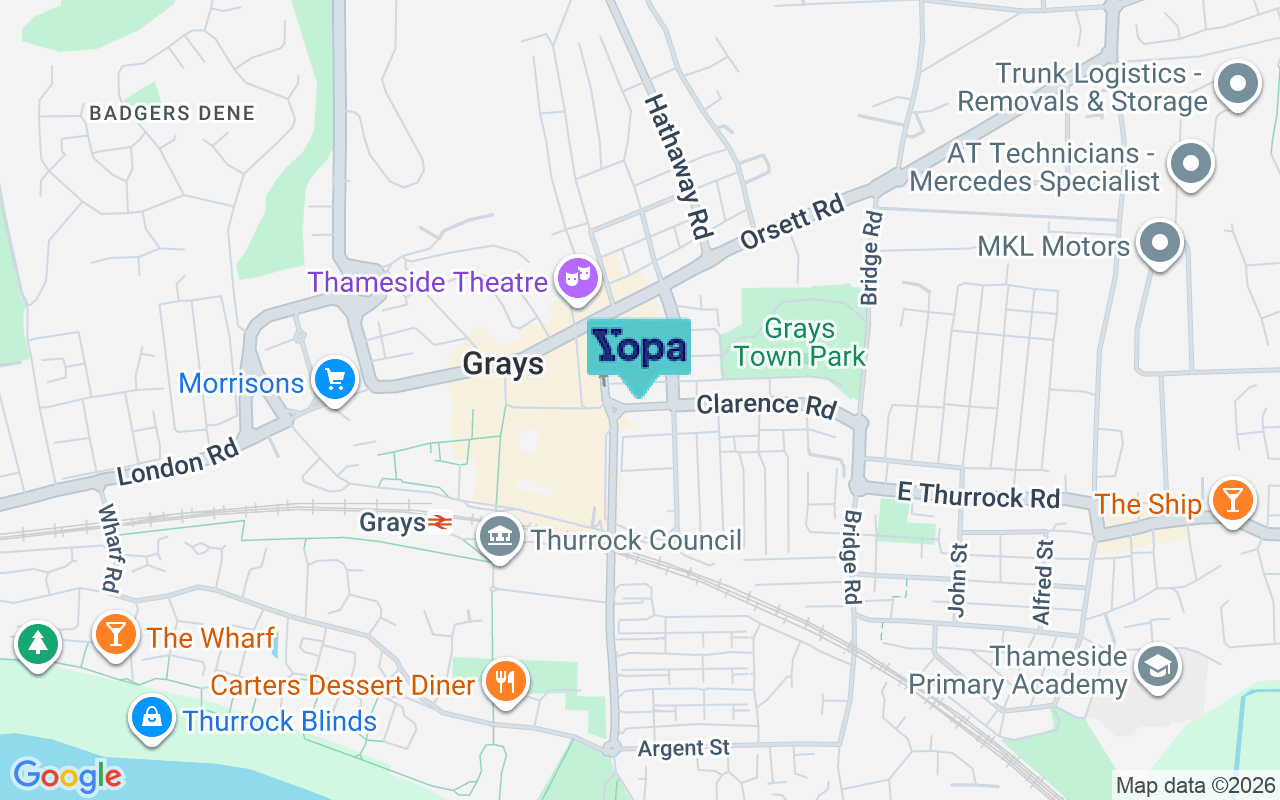 Map showing the location of RM17 6QJ