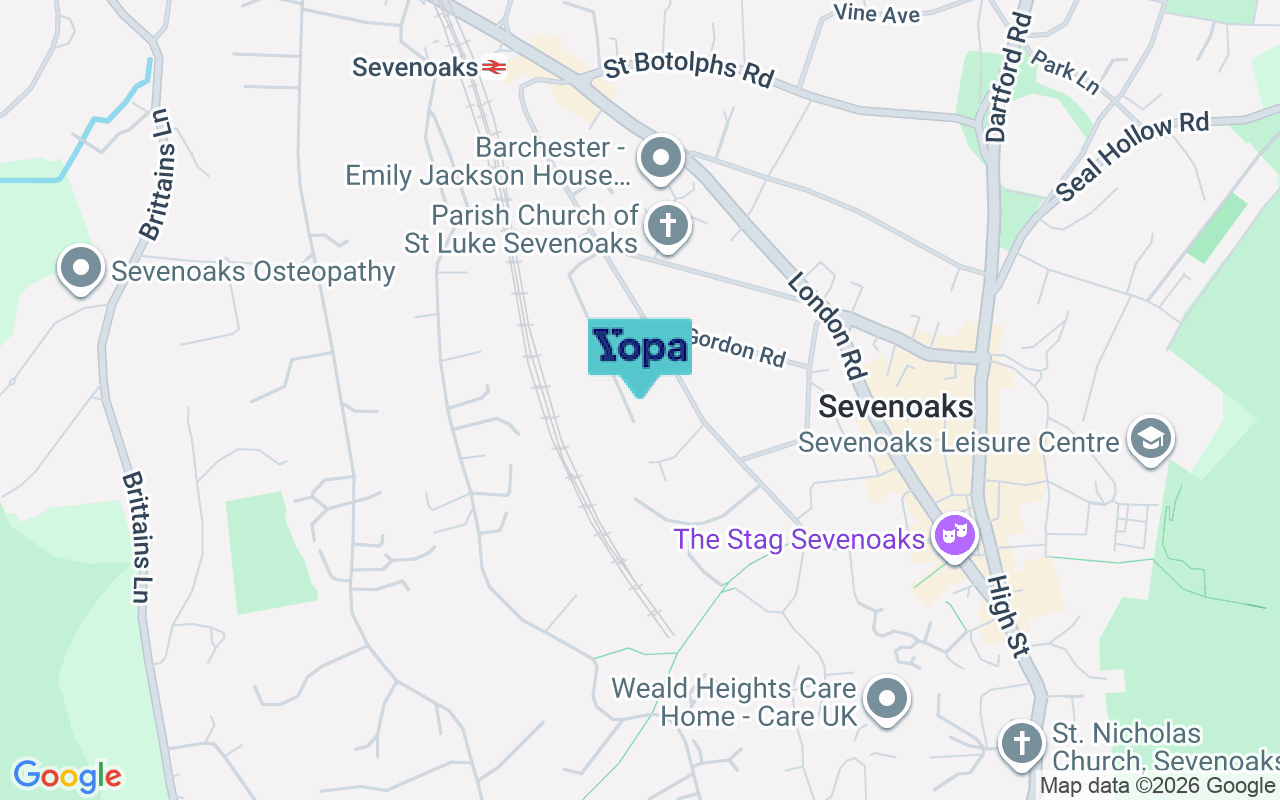 Map showing the location of TN13 1ES