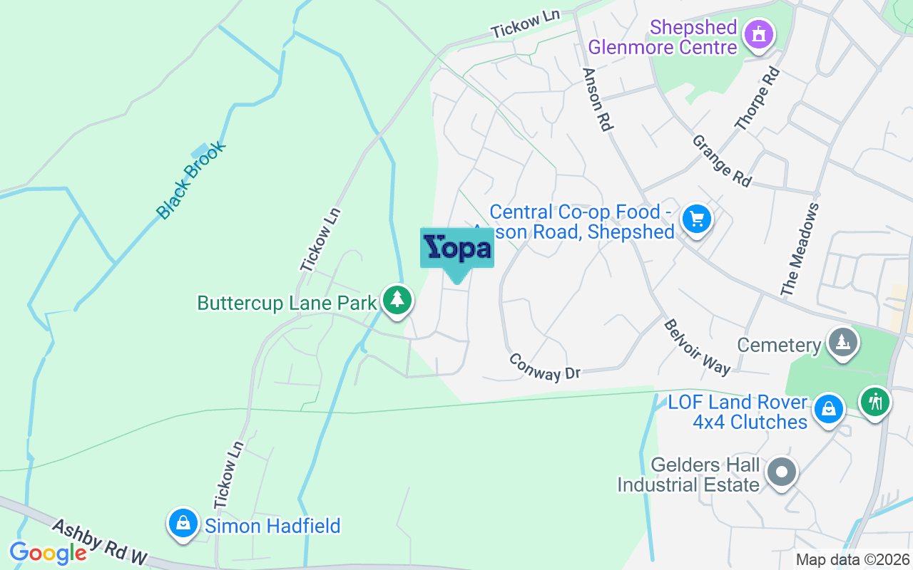 Map showing the location of LE12 9WS