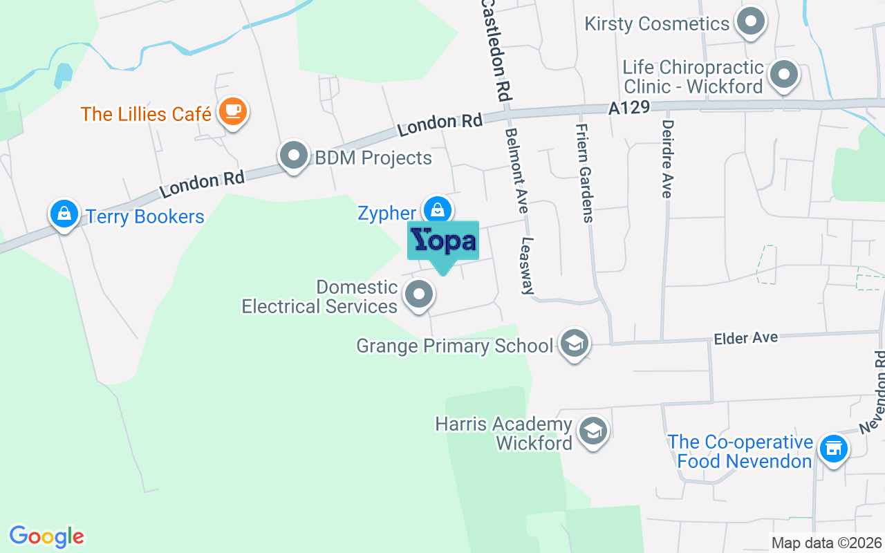Map showing the location of SS12 0HH