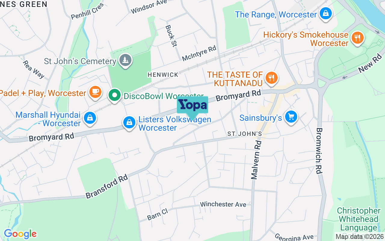 Map showing the location of WR2 5DW