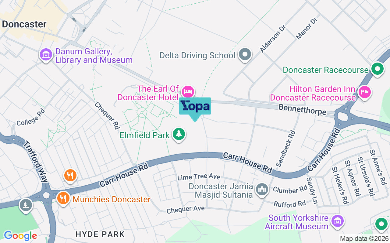 Map showing the location of DN4 5EZ