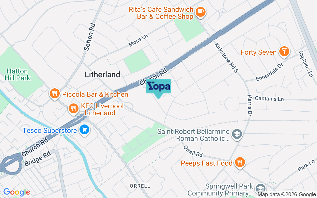 Map showing the location of L21 8PA