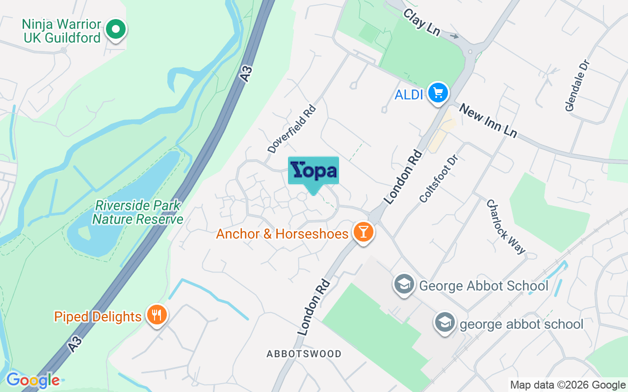 Map showing the location of GU4 7YR