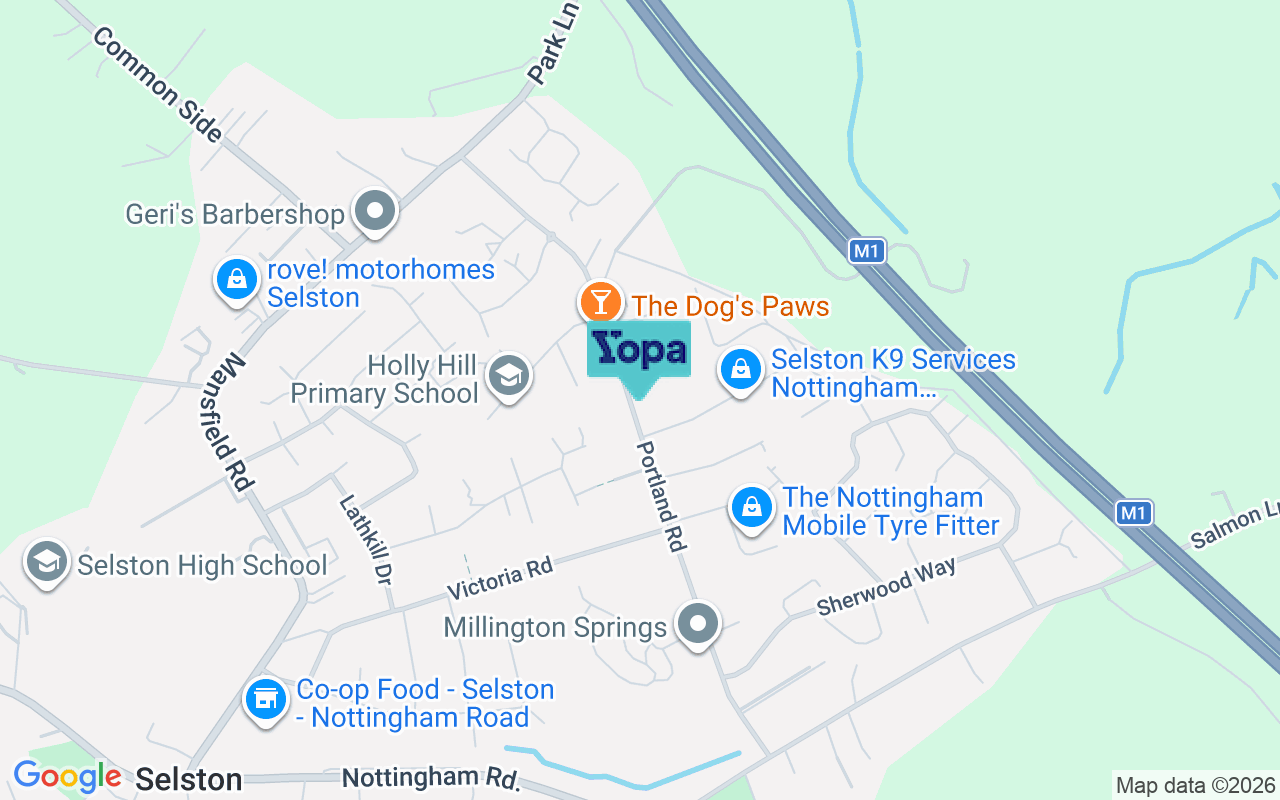 Map showing the location of NG16 6AS