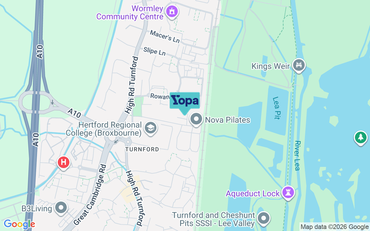 Map showing the location of EN10 6GA