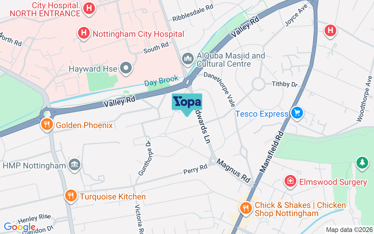 Map showing the location of NG5 3DQ