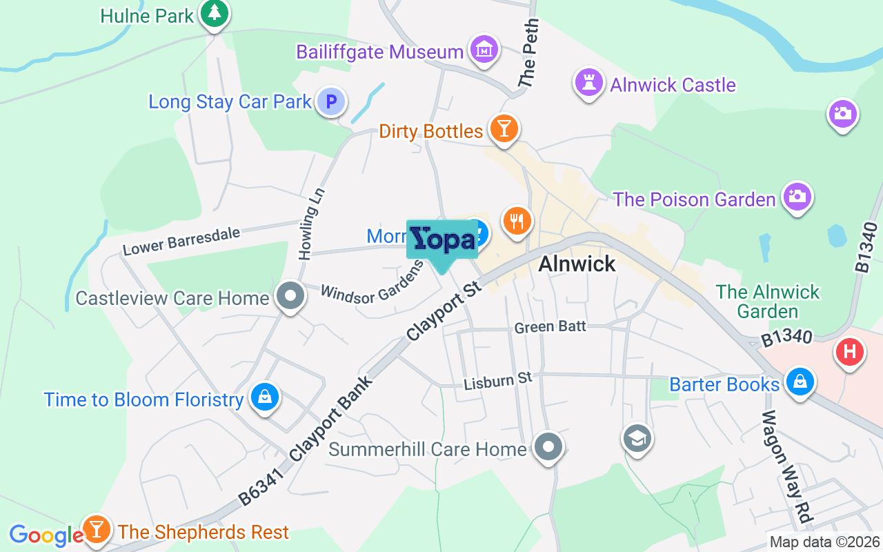 Map showing the location of NE66 1LJ