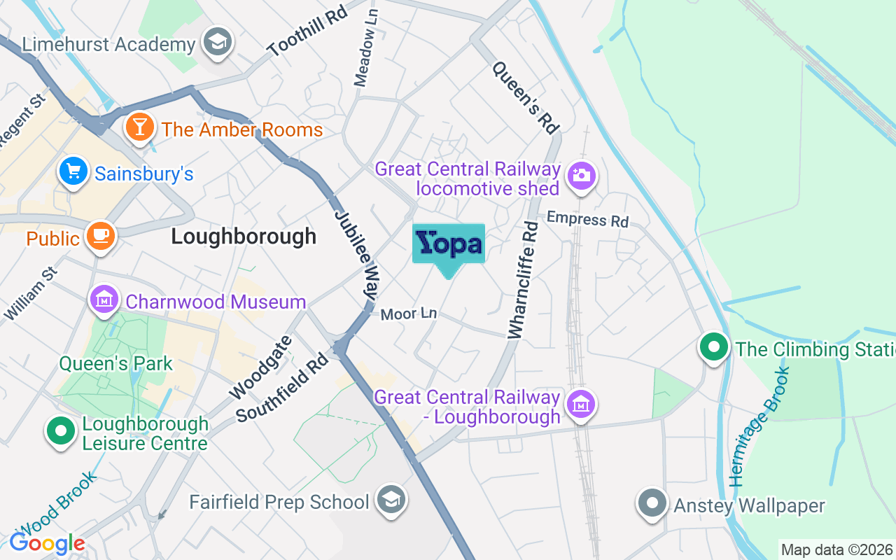 Map showing the location of LE11 1BL