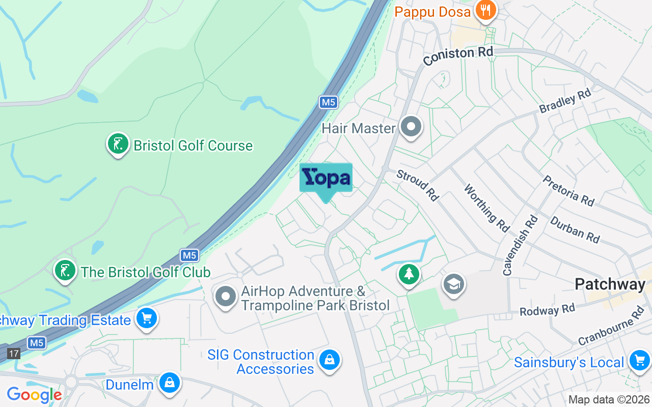 Map showing the location of BS34 5RQ