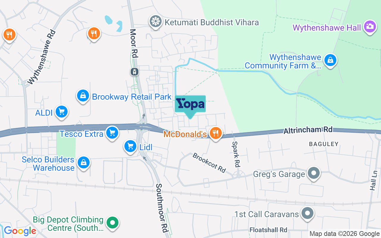 Map showing the location of M23 0QB