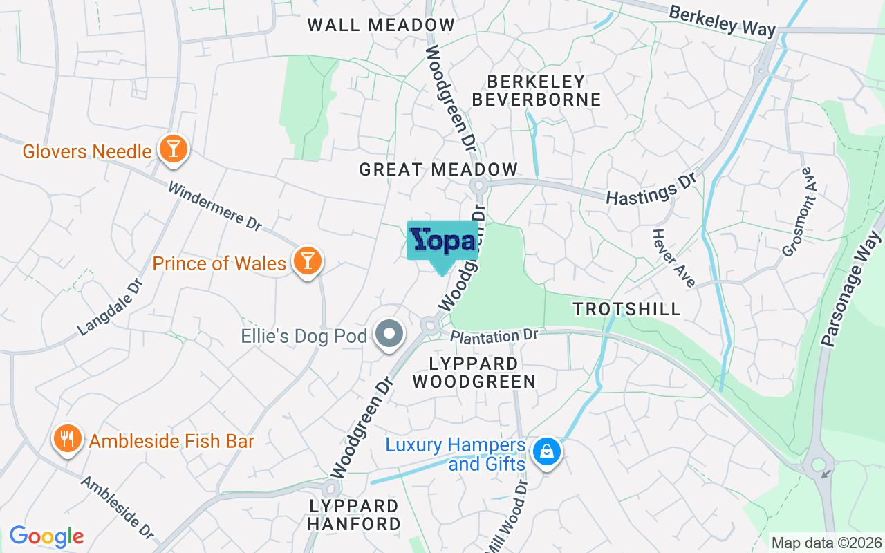 Map showing the location of WR4 0HS
