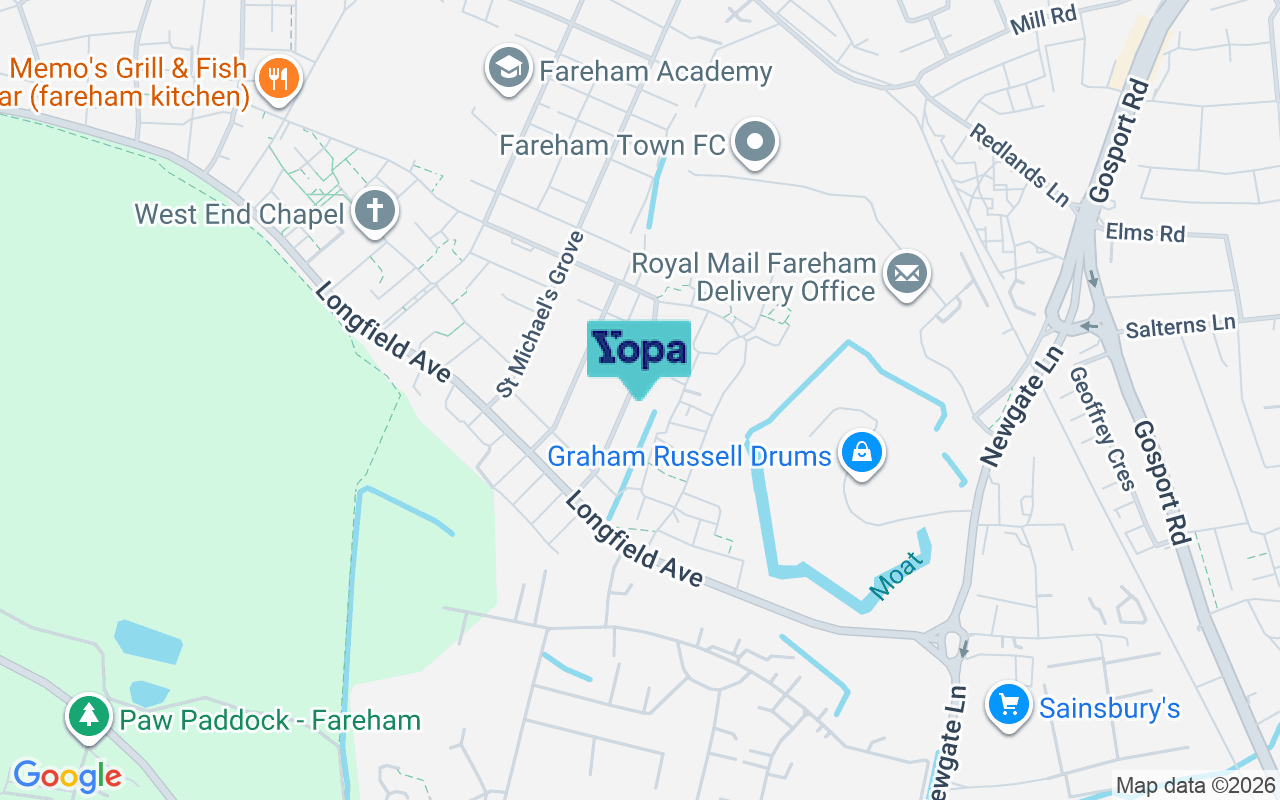 Map showing the location of PO14 1EQ
