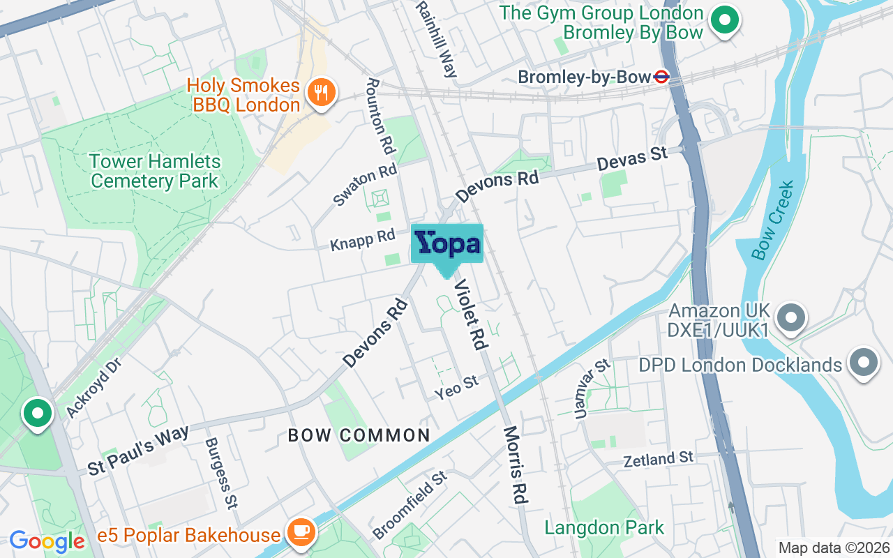 Map showing the location of E3 3QH