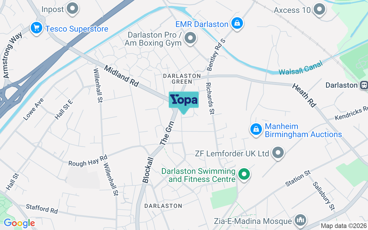 Map showing the location of WS10 8JY