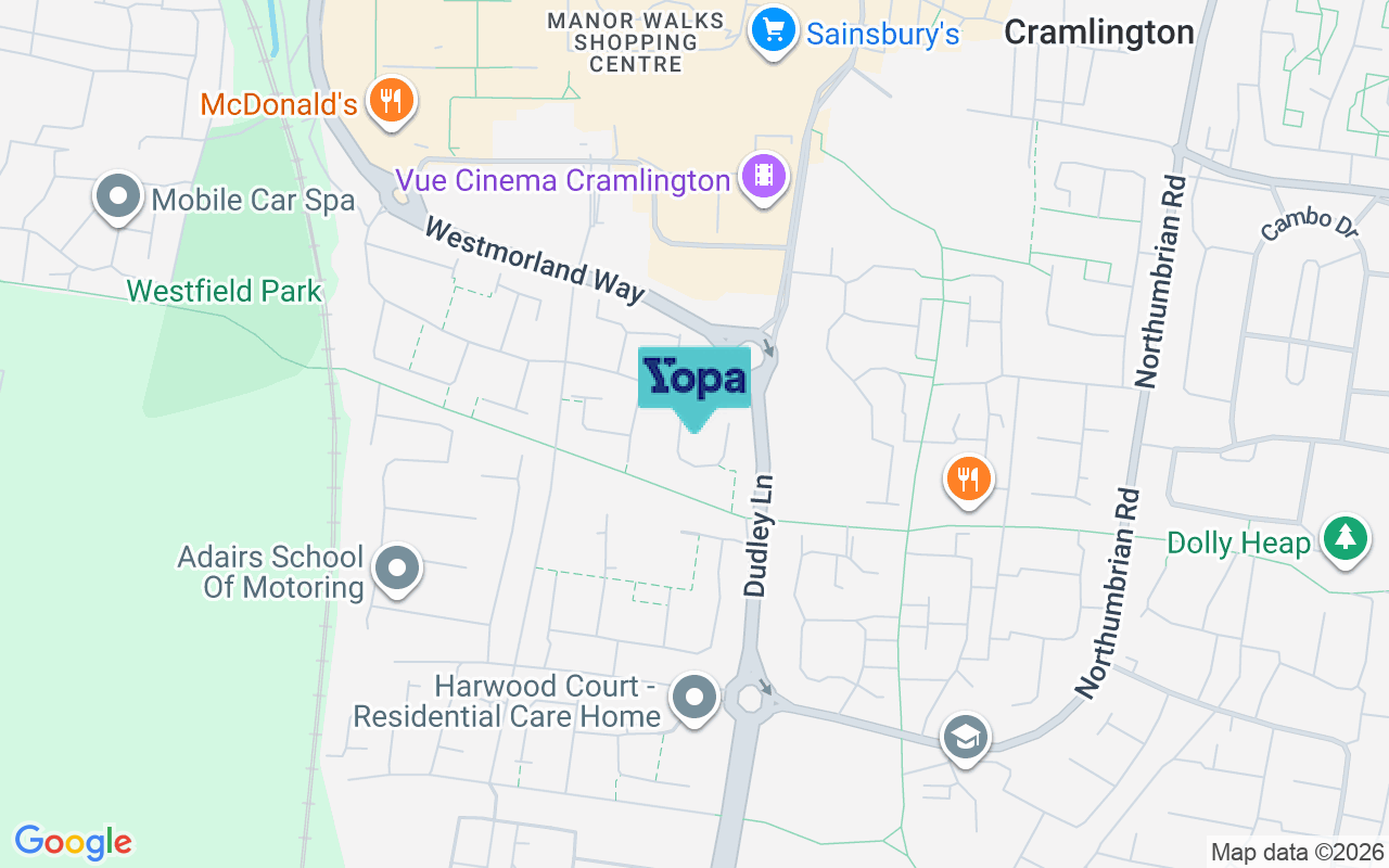 Map showing the location of NE23 6AG