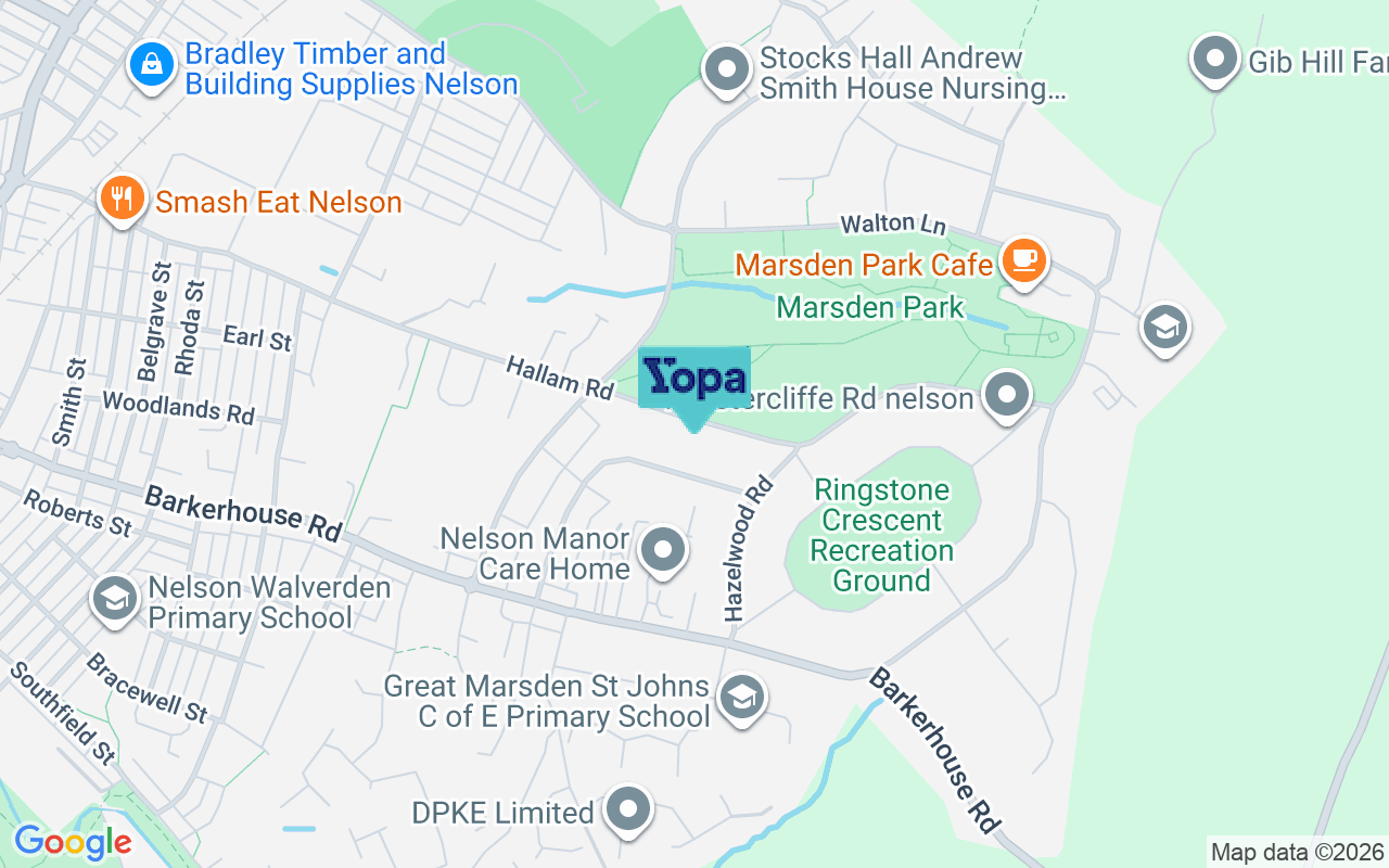 Map showing the location of BB9 8DJ