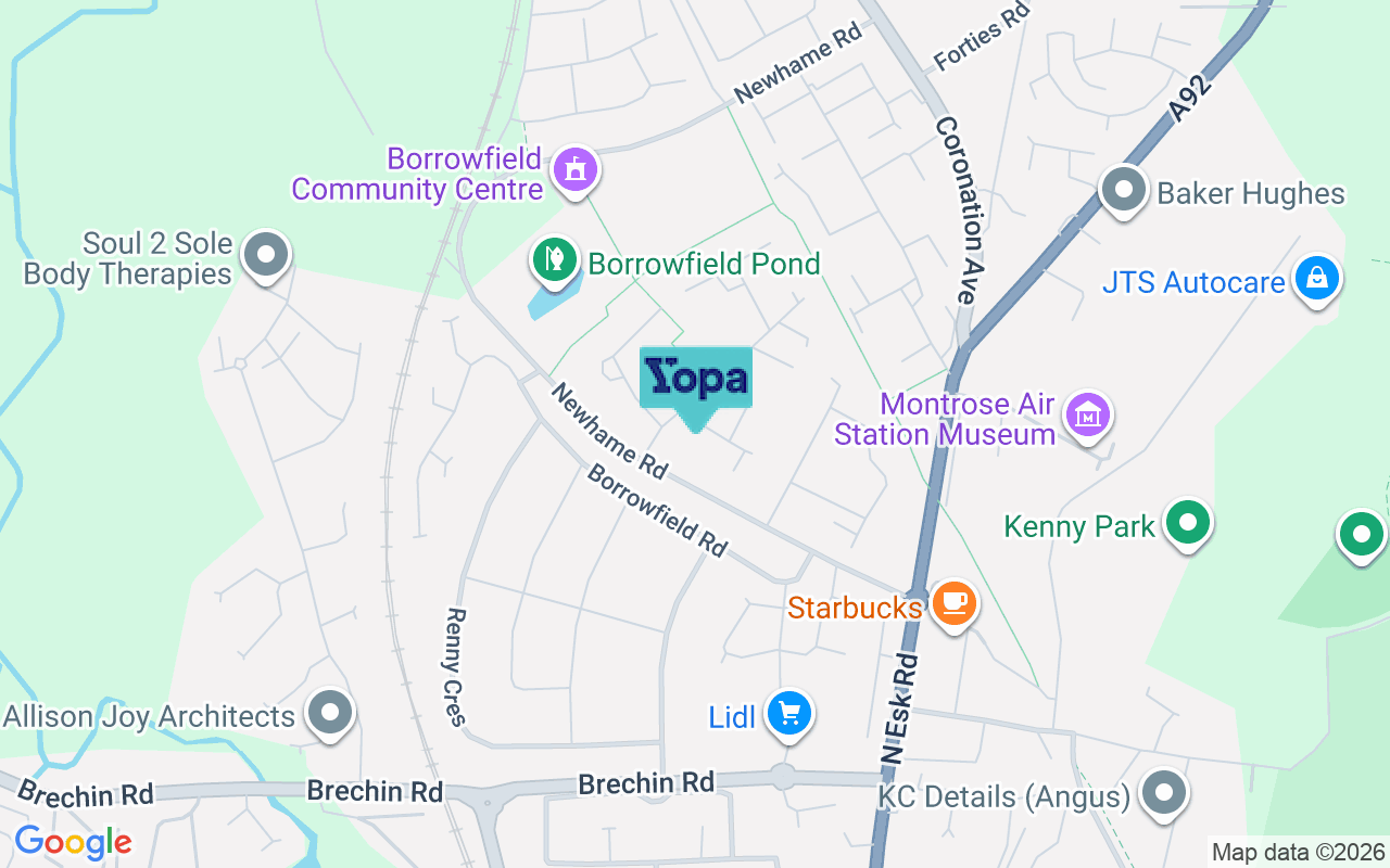Map showing the location of DD10 9DB