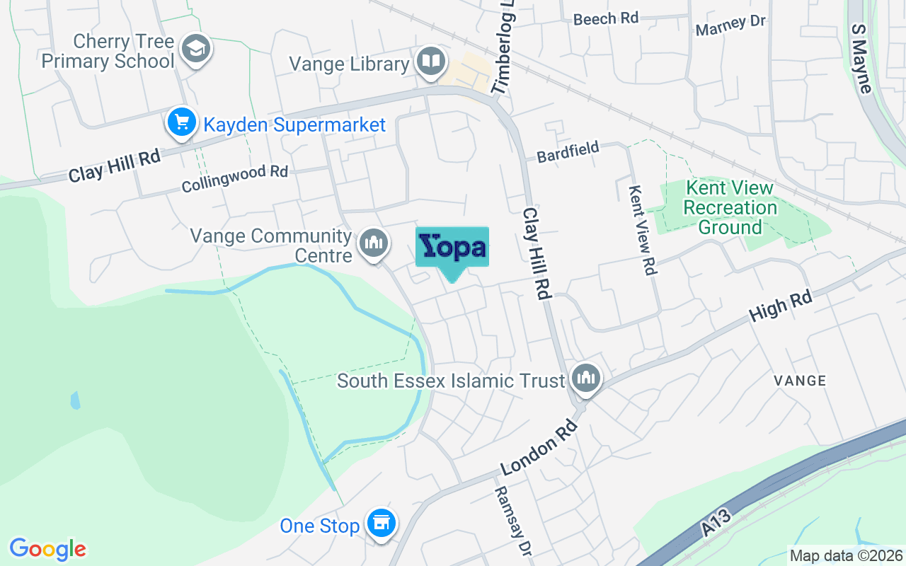 Map showing the location of SS16 4NU