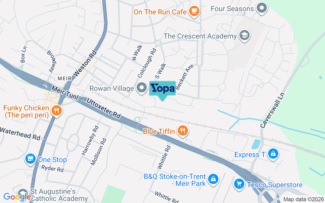 Map showing the location of ST3 6DQ