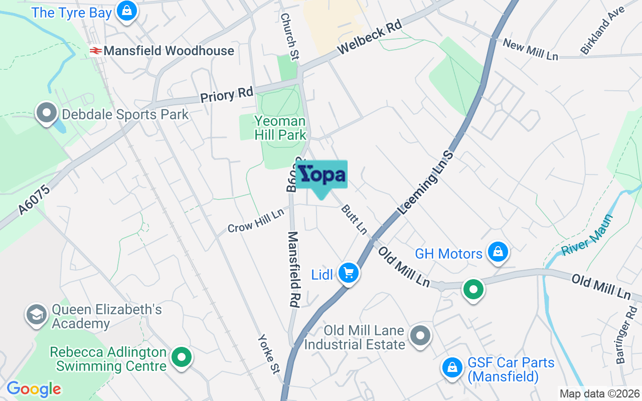 Map showing the location of NG19 9JW