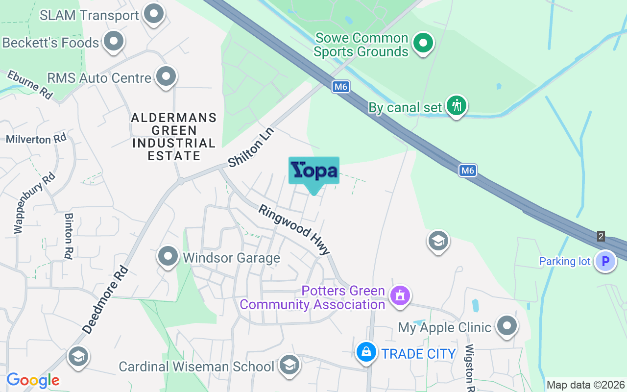 Map showing the location of CV2 2GE
