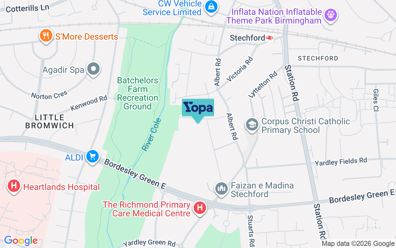 Map showing the location of B33 8SP