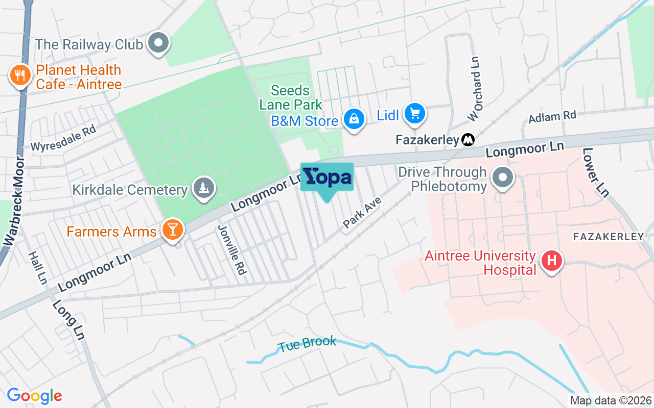 Map showing the location of L9 9DP