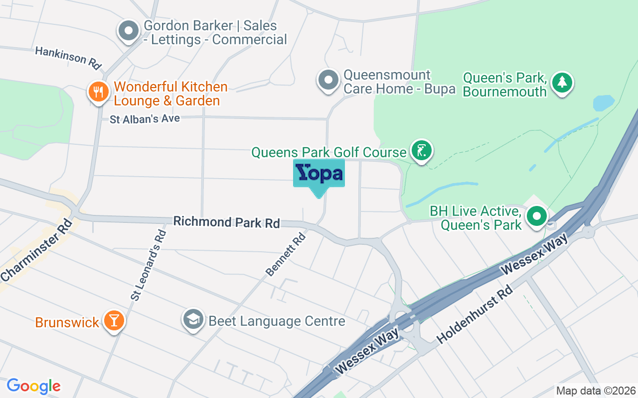 Map showing the location of BH8 9BU