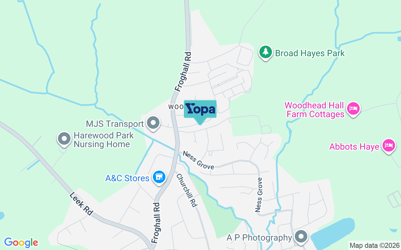 Map showing the location of ST10 2ED