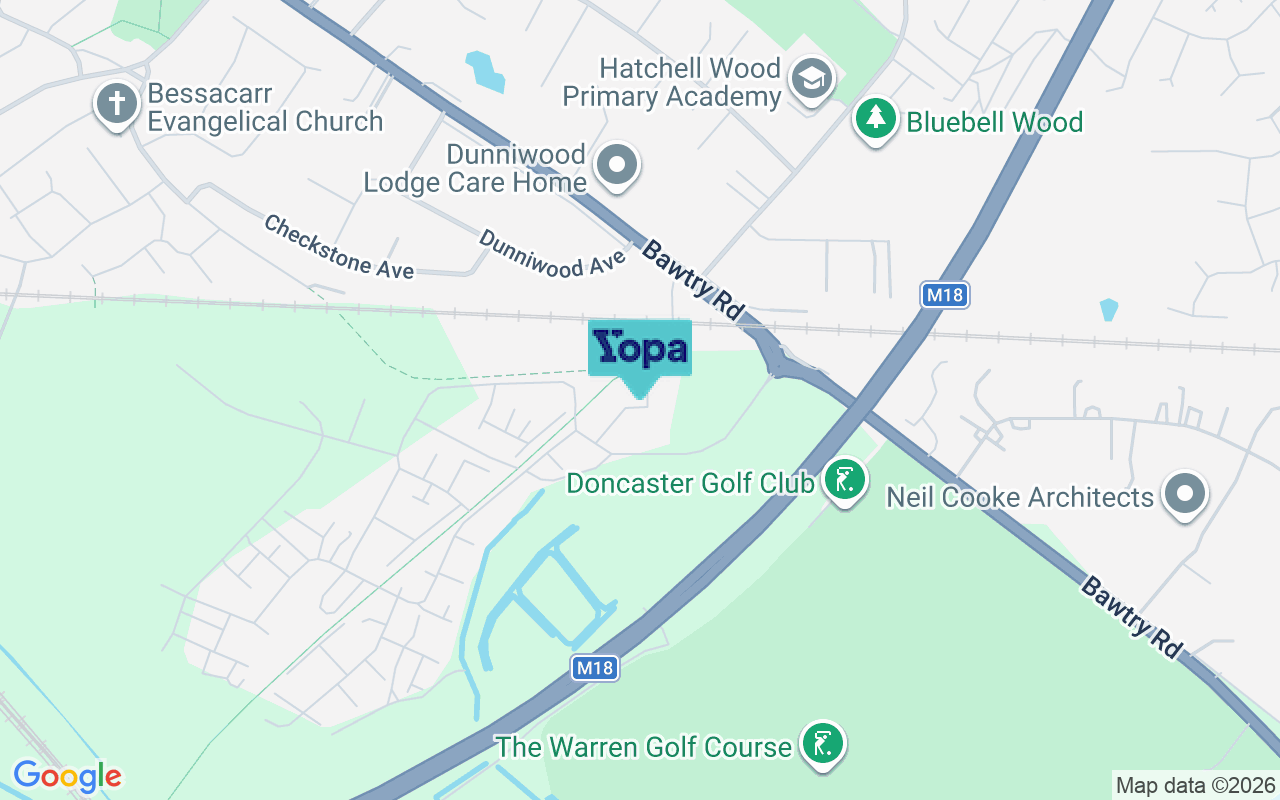 Map showing the location of DN4 7FA
