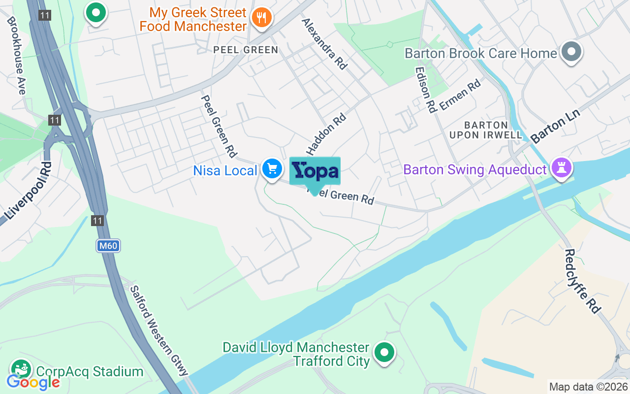 Map showing the location of M30 7DT