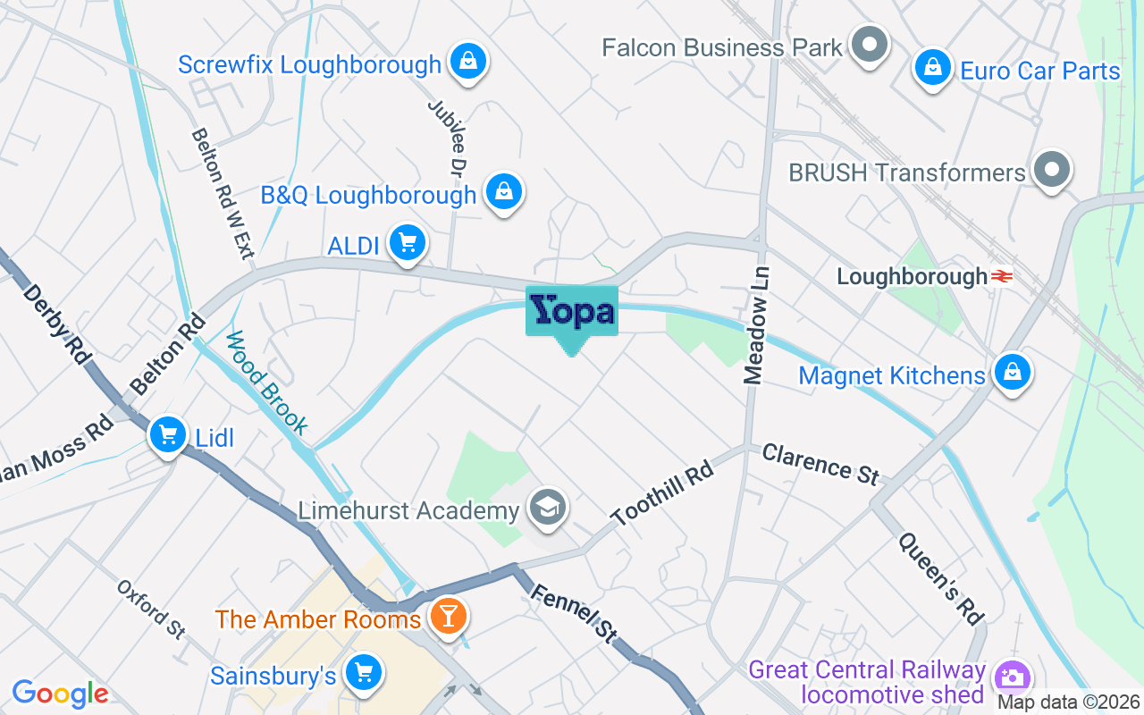 Map showing the location of LE11 1NG