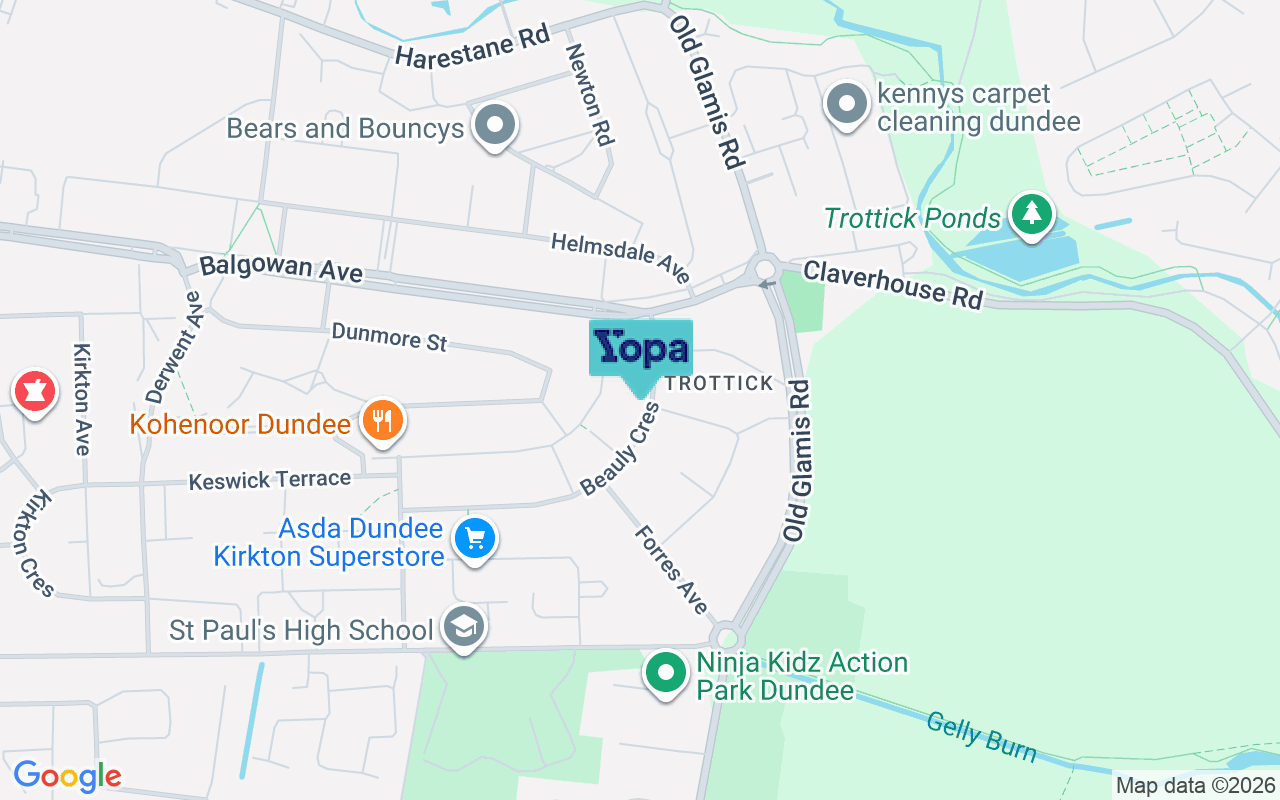 Map showing the location of DD3 0DJ