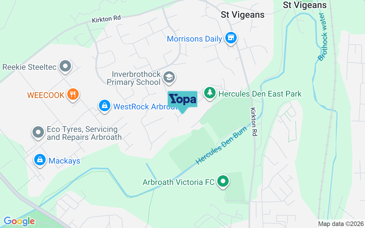 Map showing the location of DD11 4JN