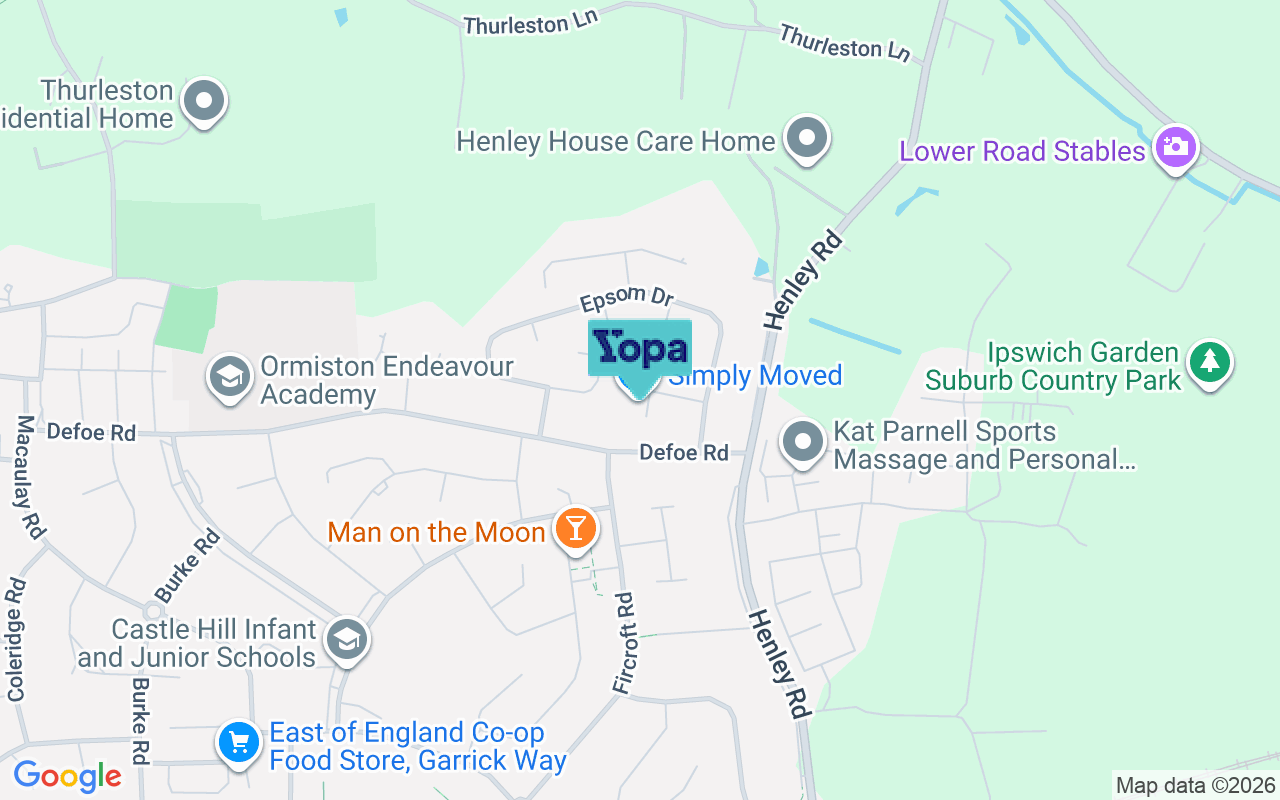 Map showing the location of IP1 6SX