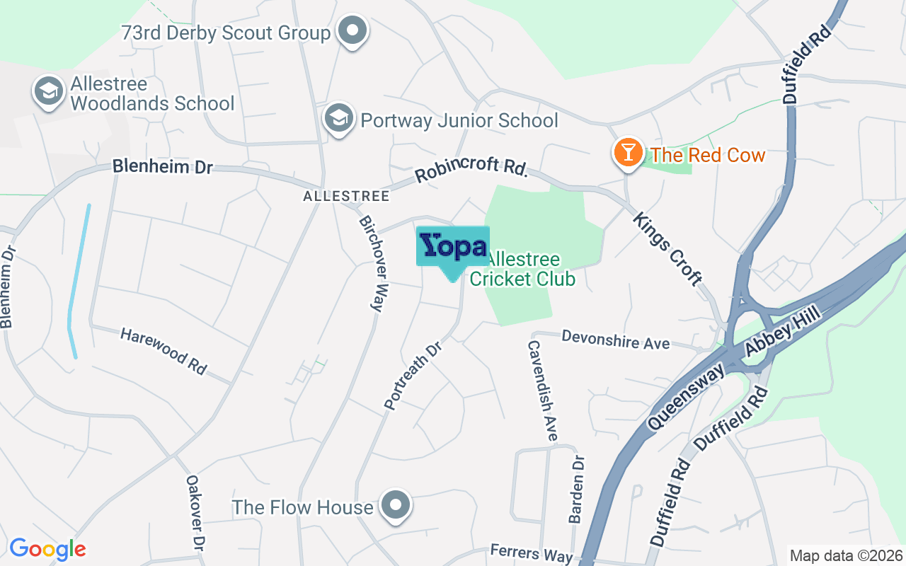 Map showing the location of DE22 2SB