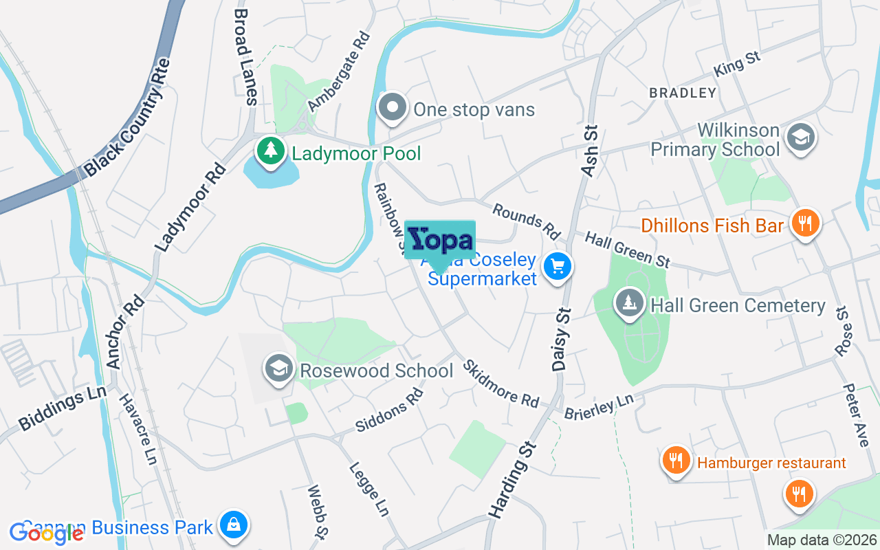 Map showing the location of wv14 8uy