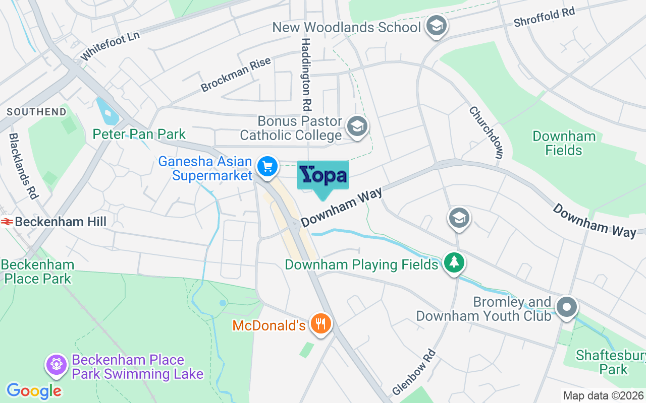 Map showing the location of BR1 5NY