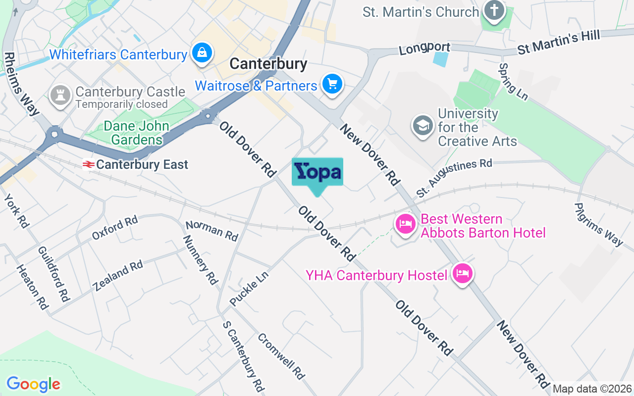 Map showing the location of CT1 3HU