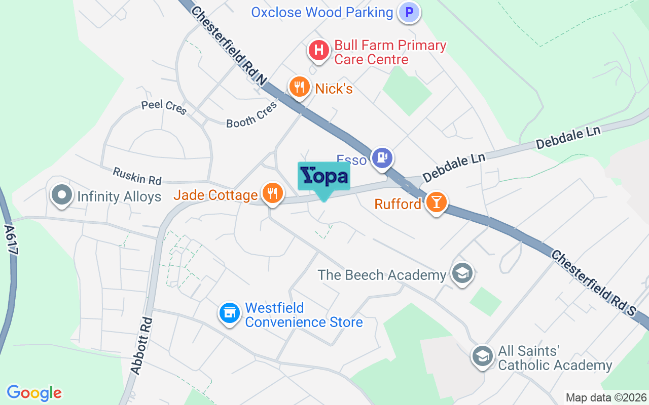 Map showing the location of NG19 6DG