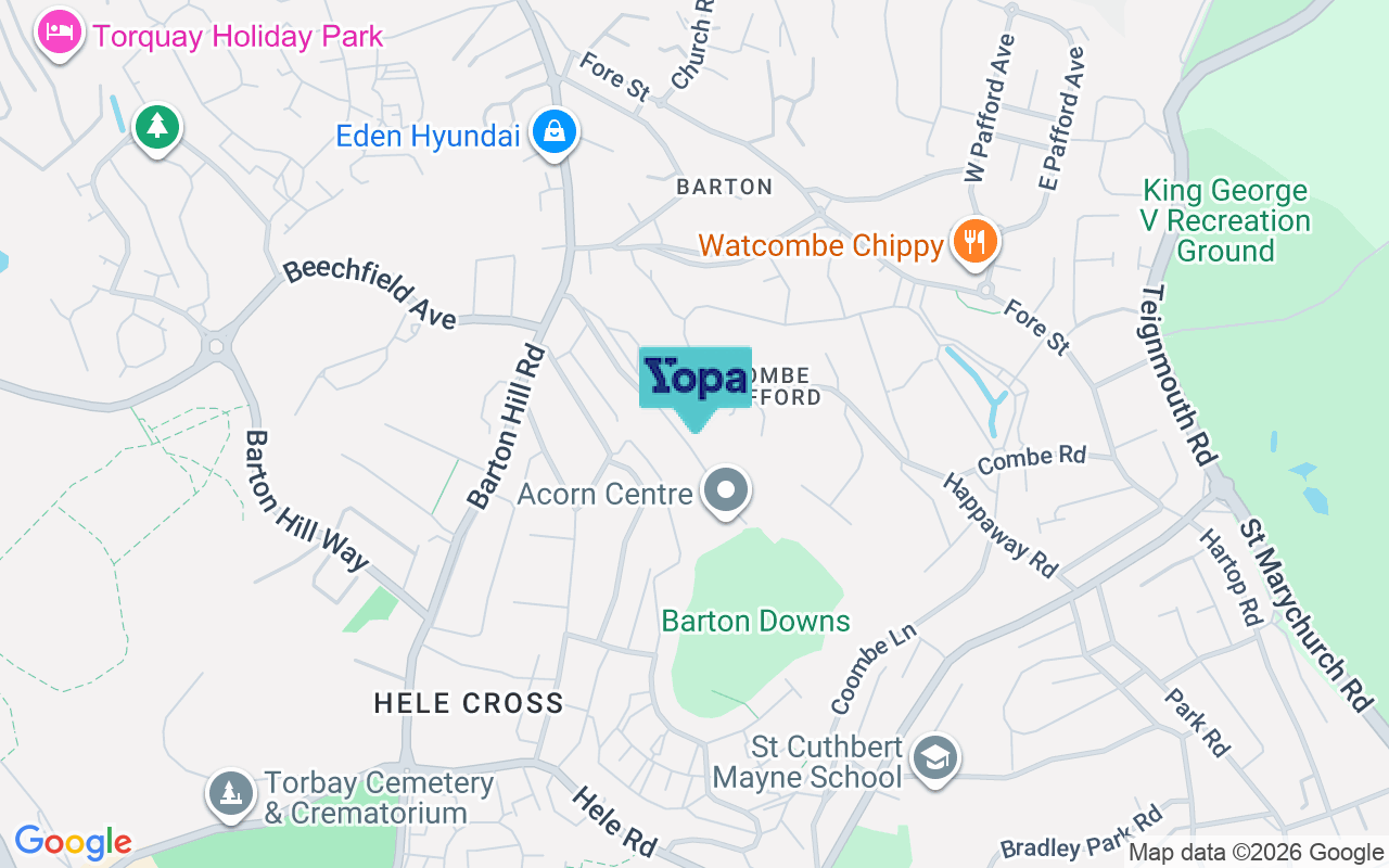 Map showing the location of TQ2 8ET