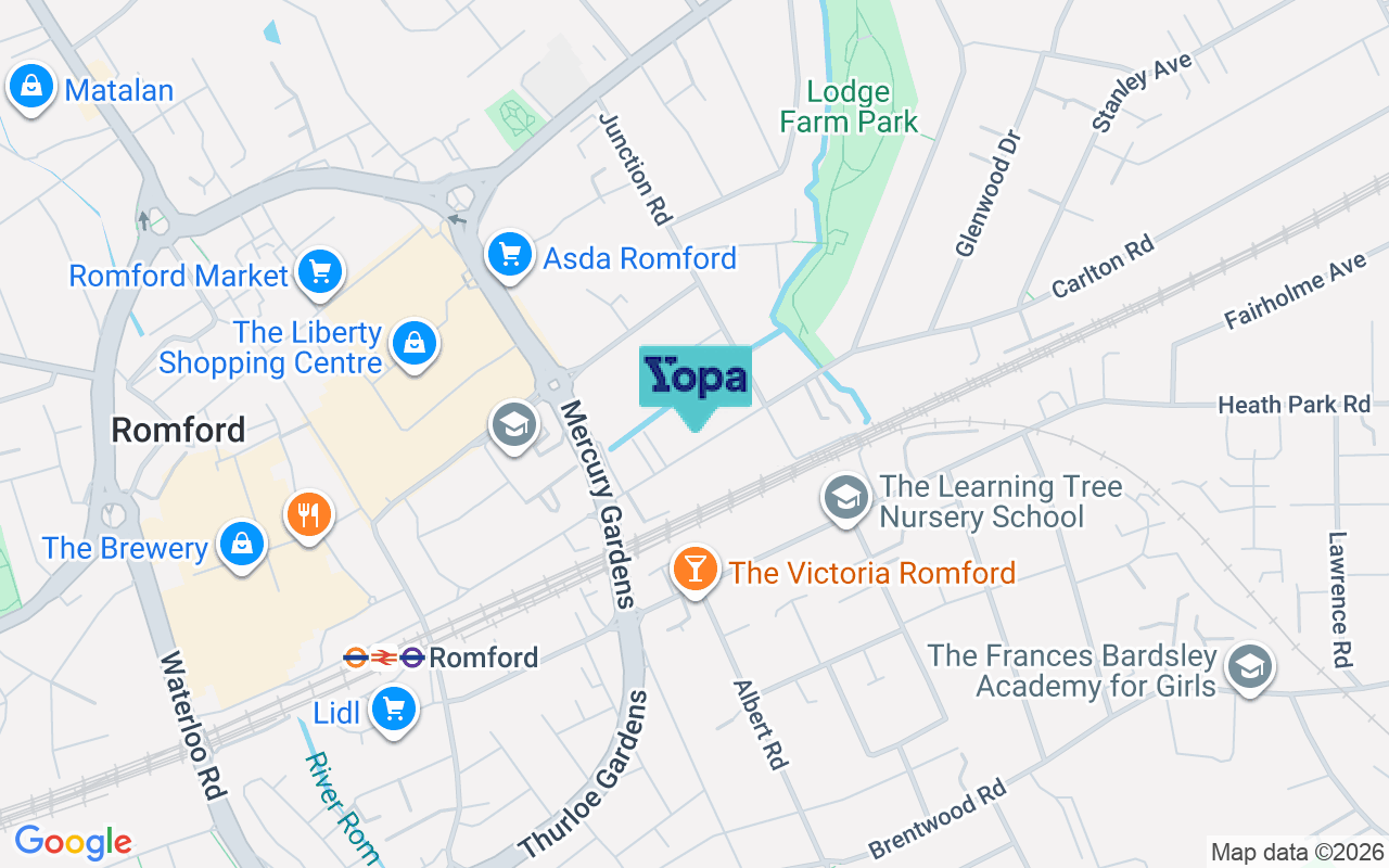 Map showing the location of RM1 3PB