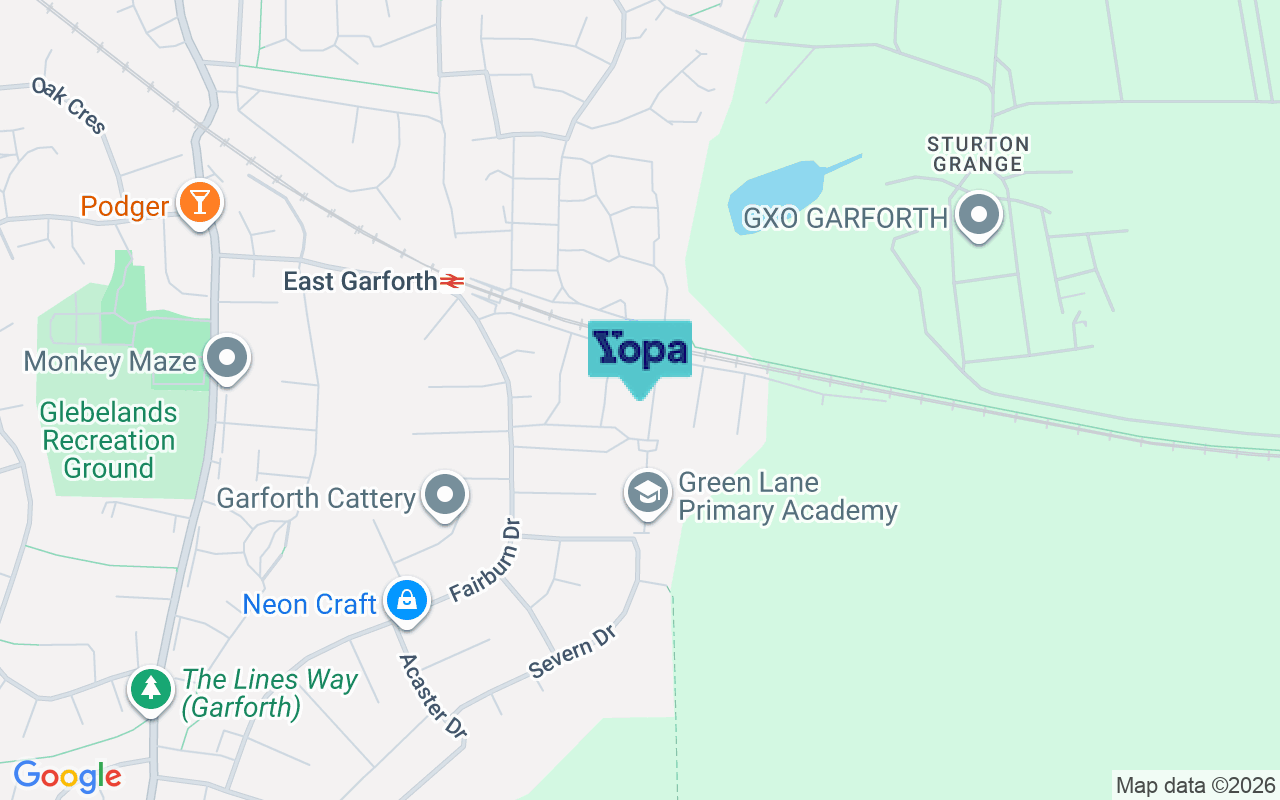 Map showing the location of LS25 2JR
