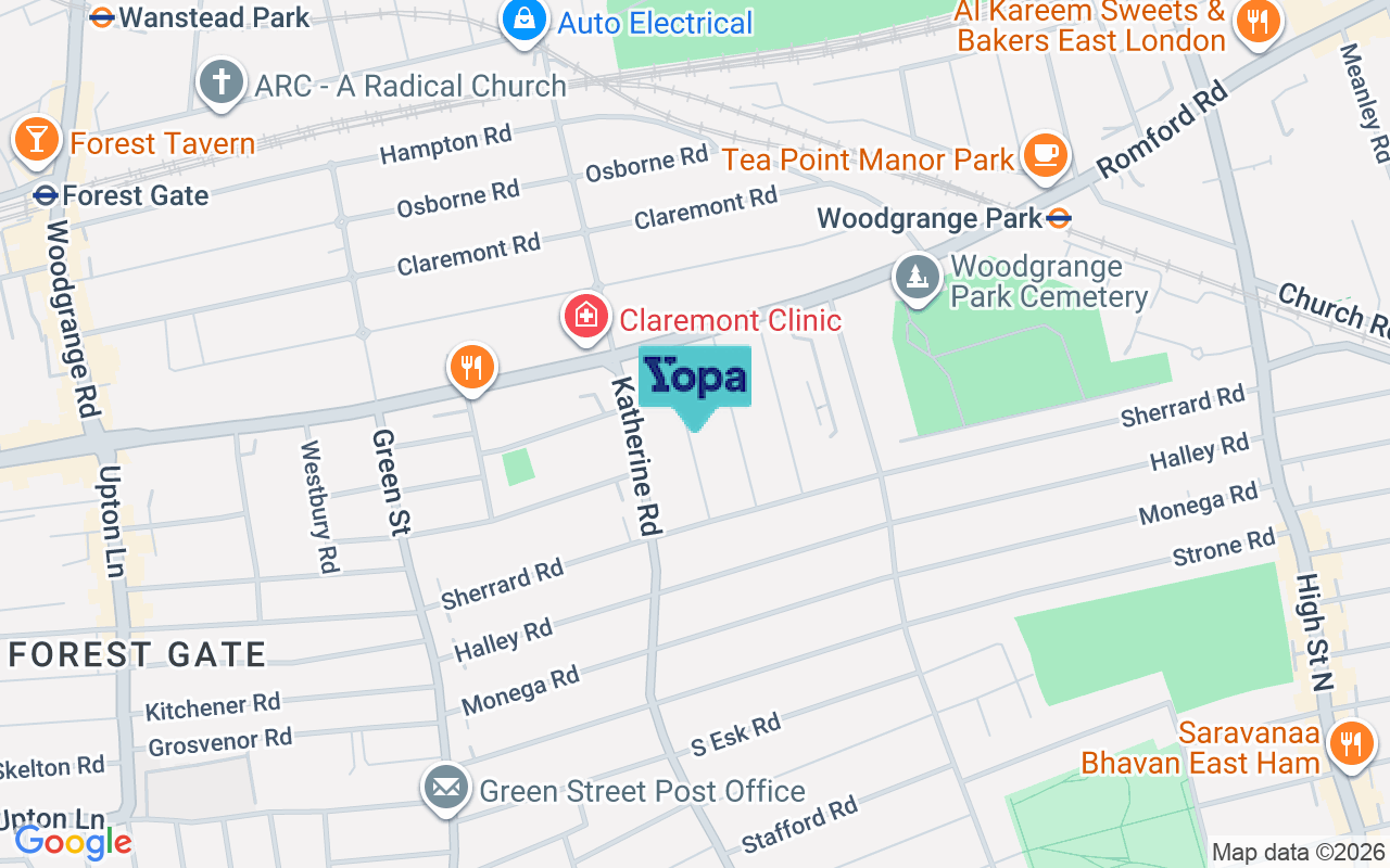 Map showing the location of E7 8AT