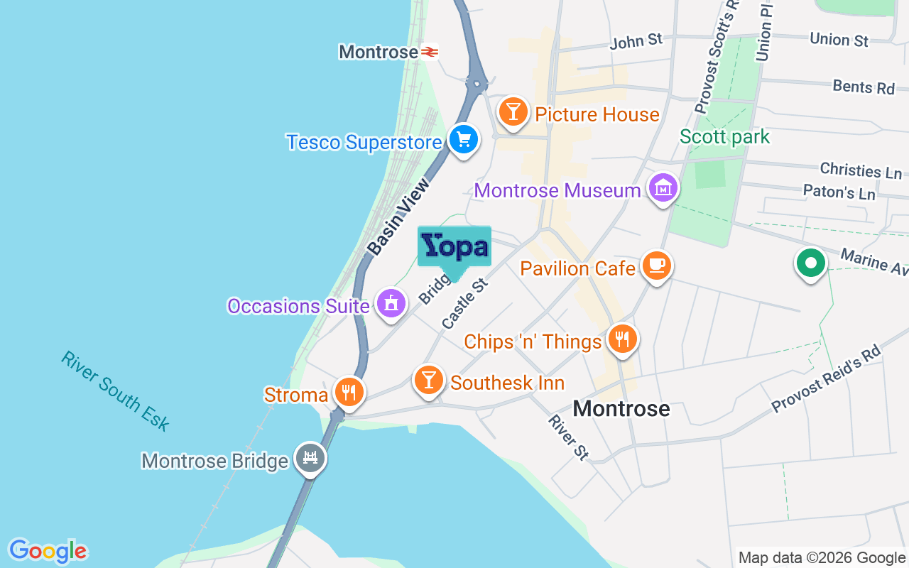 Map showing the location of DD10 8AG