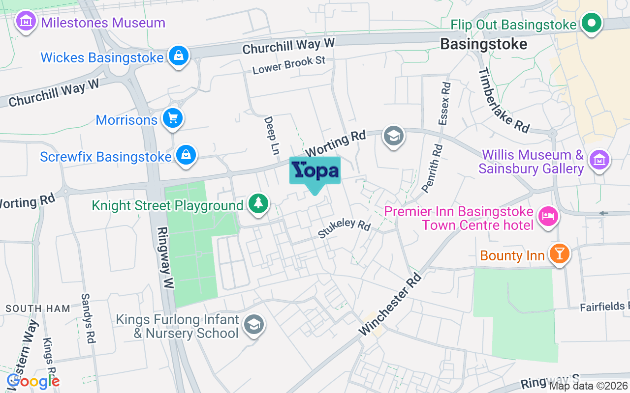 Map showing the location of RG21 8AY