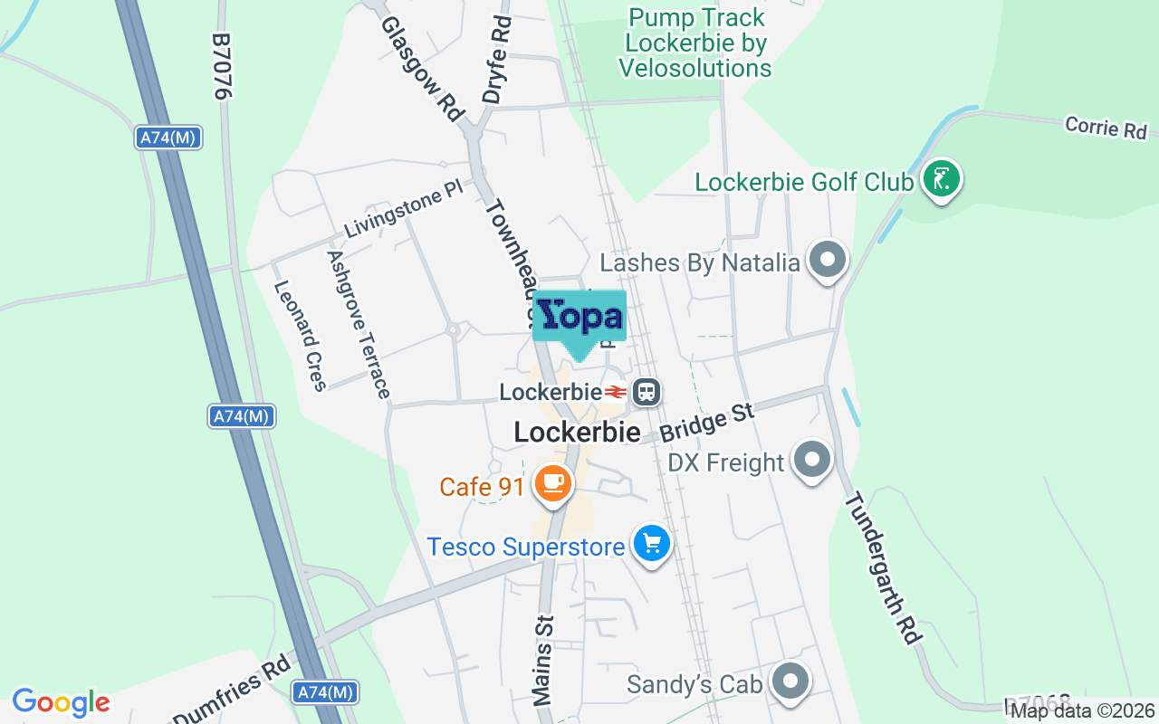Map showing the location of DG11 2EY
