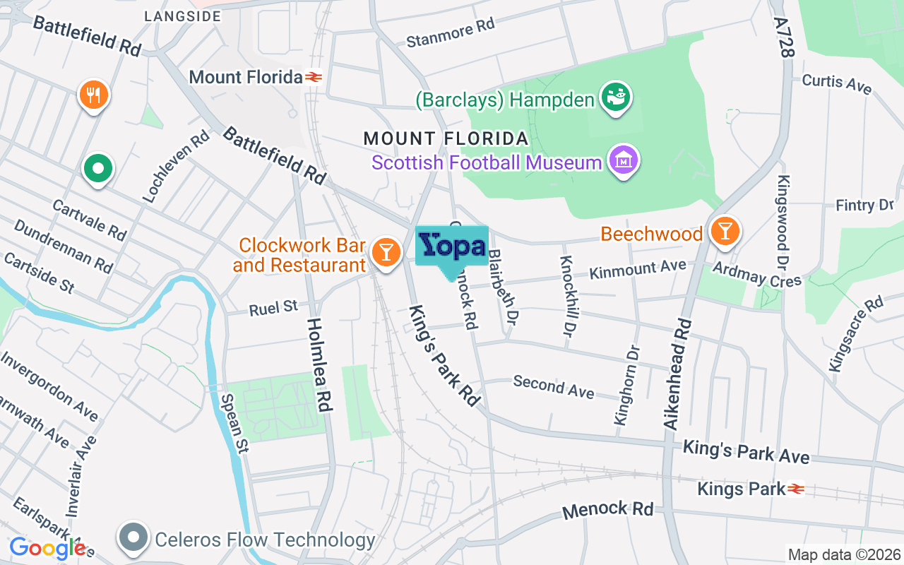 Map showing the location of G44 4UE